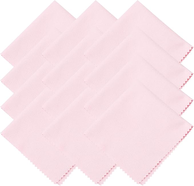 uxcell 12 Pcs Microfiber Cleaning Cloth for Glasses, 11.8 x 11.8 Inch Eyeglass Cleaning Cloth, Glasses Cleaner Wipes for Electronics Lenses Screens Cameras Cell Phones, Pink