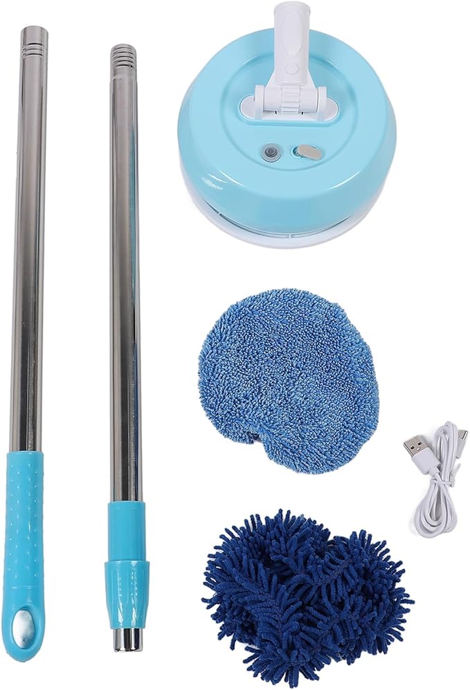 Powerful Cordless Electric Mop, Adjustable Handle, Spin Mop for Ceilings and Window, Floor Cleaner with 1200mAh Battery Capacity, ABS Material, Efficient for Home (Style1)