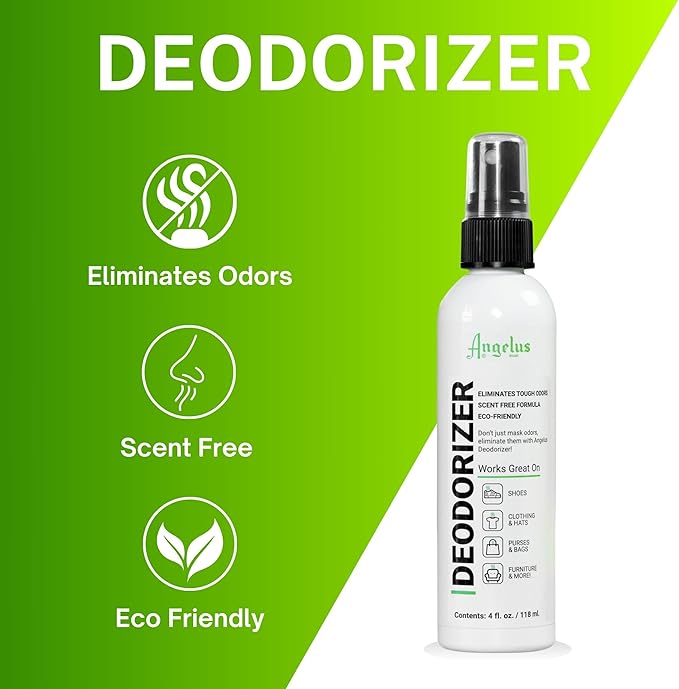 Angelus Deodorizer – Scent-Free Odor Eliminator Spray for Shoes, Clothing, and Accessories – Safe for All Materials – 4 oz Pump Bottle