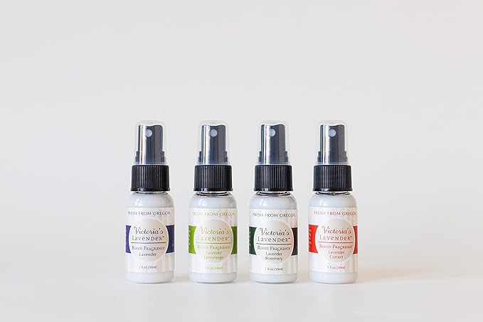 Victoria's Lavender Room Fragrance Spray - Natural Air Freshener & Odor Eliminator, Luxury Essential Oil Scent for Home & Bathroom, Aromatherapy Relaxation, Ideal Holiday Gift, Assorted - 4 Pack, 1 oz