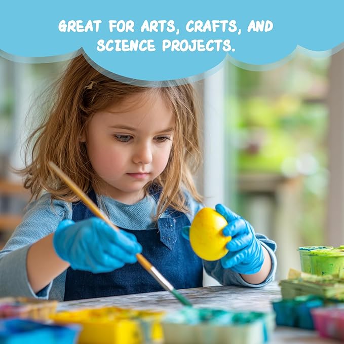 PROMEDIX P Kids Gloves Disposable for 6-10 Years,100PCS Nitrile Gloves for Crafting,Cooking,Latex-Free,Powder-Free