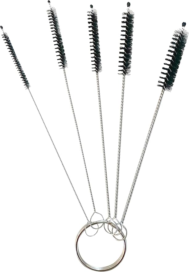 Green Piece® Glass Cleaner 3 Bottles (Made in USA) -16 oz and 5 Piece Mini Metal Nylon Tube Piece Cleaner Brush Set with Keychain Ring Combo