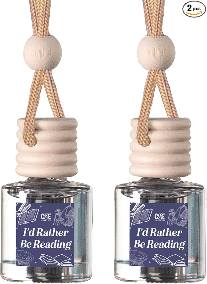 CANDECraftCo 2 Pack Bookish Scents Car Air Freshener for Essential Oils, Aromatherapy Automobile Diffuser, Gift for Her, Library, Book Lover Gift, Reading Bibliophile (Smells Like My TBR Pile)