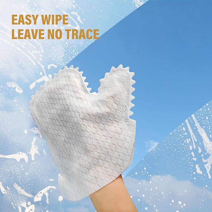 40Pcs Dishwashing Gloves Non- Woven Shoes Cleaning Towels Shoe Dust soft Cloth Cleaning Gloves for Cleaning Shoe Bag Glasses Car Electronic Device White