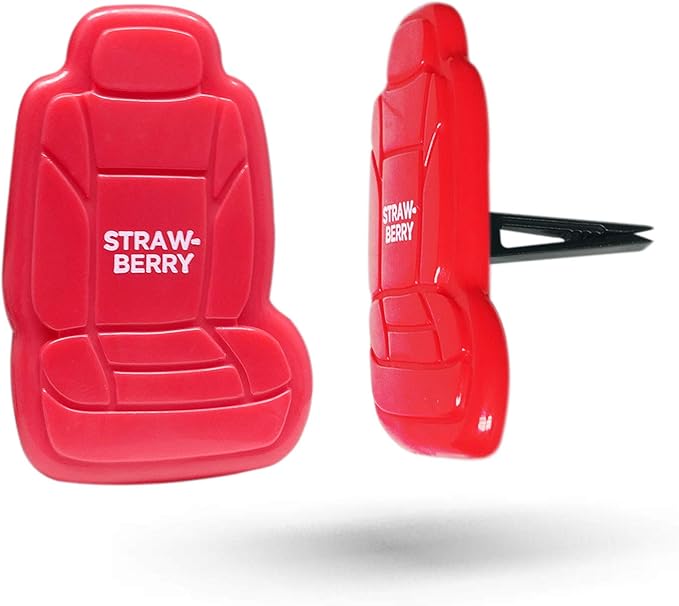 FH Group Air Freshener Vent Clips, Mini Car Seat Covers Design, (Strawberry Scent)-8PK