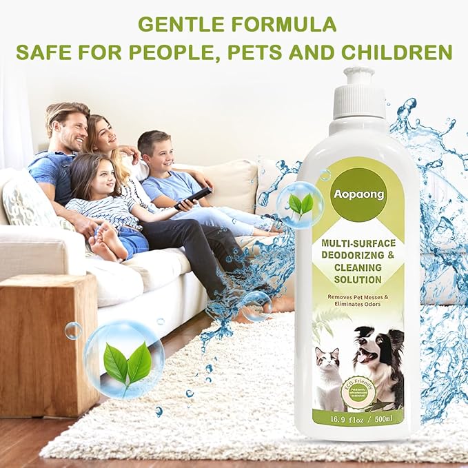 Multi-Surface Floor Cleaning Solution Household Floor Cleaner Care for All Robot Vacuums with Mopping and Cordless Wet/Dry Vacuums (16.9Fl Oz/500ML) 2 bottles