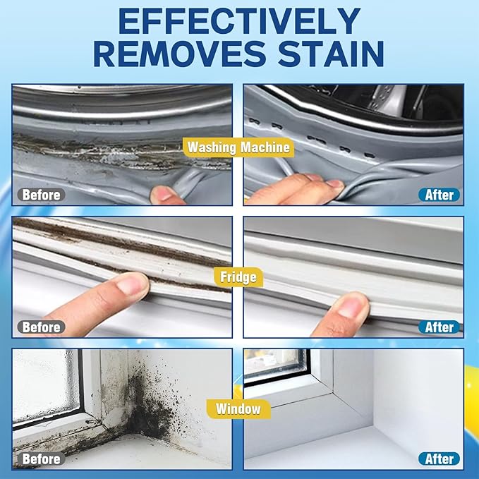 Mold Stain Remover Gel, Effective Washing Machine Cleaner, Household Cleaner for Bathroom Grout, Sink,Tile, Shower, Caulk