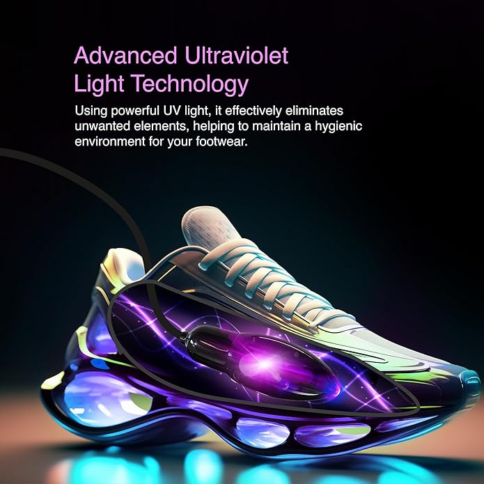 Ultraviolet Light Shoe Deodorizer & Dryer - 10W Electric Cleaner to Eliminate Odor for Sneaker Shoes Boots