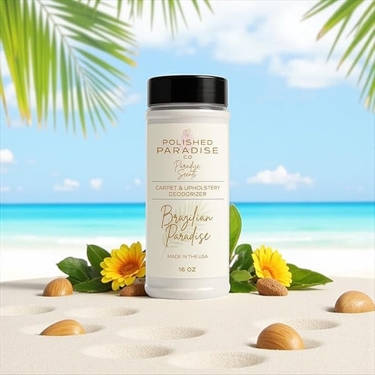 Paradise Scents Carpet and Upholstery Deodorizer, Tropical Scent Powder for Rugs and Textiles, 16 Oz (Brazilian Paradise)