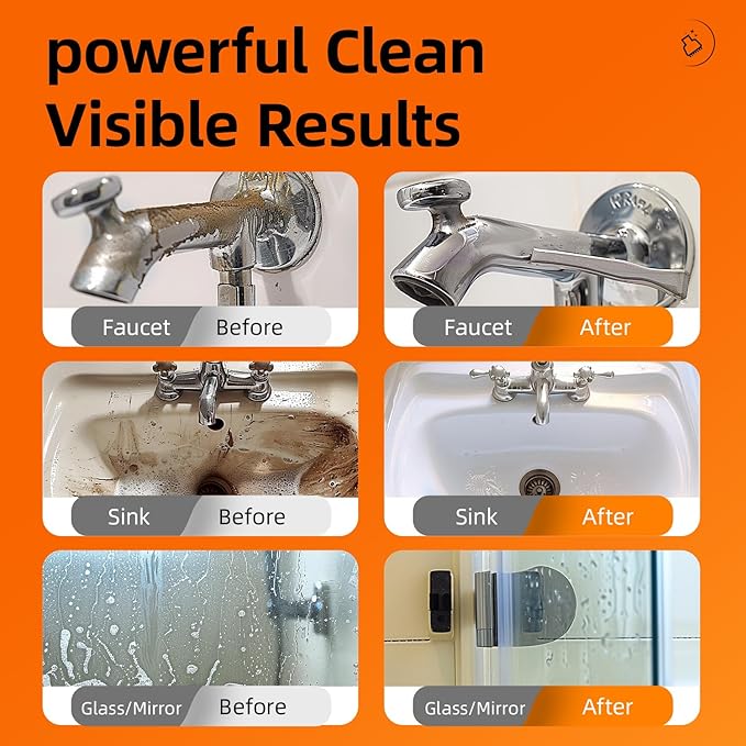 Bathroom Cleaner Spray - Removes Soap Scum, Hard Water Stains - All-Purpose Shower, Tub, Toilet, Tile, Sink and Fixtures Alternative with - Fresh Scent, 17.9 oz (3-Bottle Pack)
