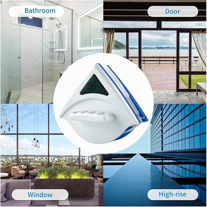 1pc Magnetic Window Cleaner Brush for Washing Windows Wash Home Magnet Household Wiper Glass Cleaning Tool(Blue p3-8mm)