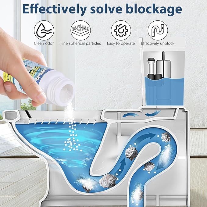 Wild Tornado Powerful Sink & Drain Cleaner Powder, Pipe Dredging Agent for Kitchen Bathroom Drain, Clog Remover Pipeline Cleaner, Portable Fast Acting Cleaning Powder (2PCS)