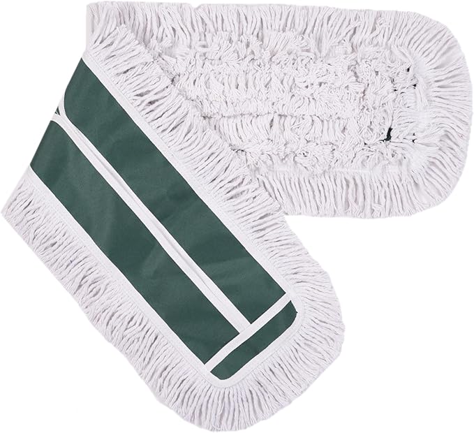 36"" Industrial-Grade Cotton Dust Mop Head Refills, Perfect Replacement for Busy Home, Gym, Commercial Spaces, Heavy-Duty Mop for Janitorial & Housekeeping Needs - 2 Pack (White)