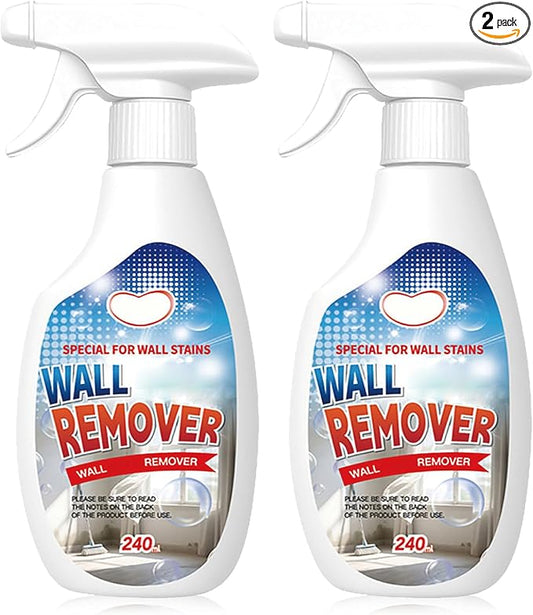 Highly Effective Removal Spray, 8.46 Fl.Oz Wall Cleaner Spray, Multi-Surface Cleaning Solution,Dirt, Dust And Stain Remover,for Wood,Tile,Fabric,Bathrooms,Kitchens (2, 8.12 fl.oz)