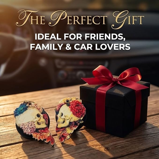 Car Air Vent Clips，Car Air Fresheners Vent Clips Car Diffuser Vent Clip，Car Decoration Cute Car Interior Decor，Car Accessories for Women (2 Pcs Love Skull)