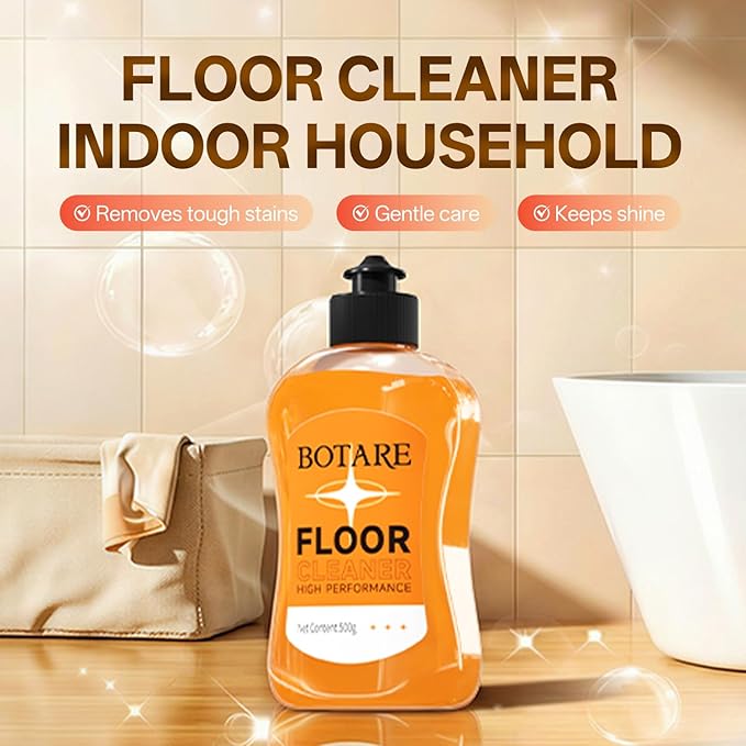 Floor Cleaner Liquid for Mopping, Household Deep Cleaning Solution for Wood,Hardwood,Tile,Laminate,Marble & Porcelain & Bathroom,Orange Scent,17.6 Fl Oz Each(2 Bottles+1 Cleaning Cloth)