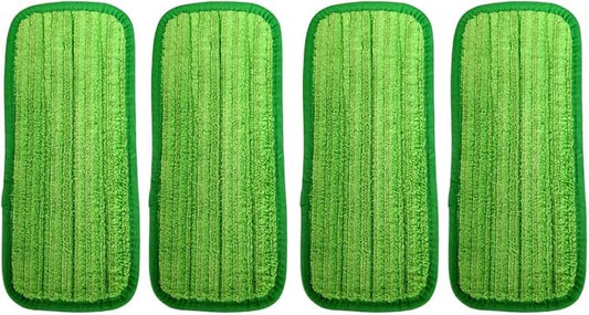 4-Pack 12" Reusable Dual-Action Microfiber Mop Pads – Wet/Dry Cleaning for Hardwood, Tile, Laminate – Machine Washable