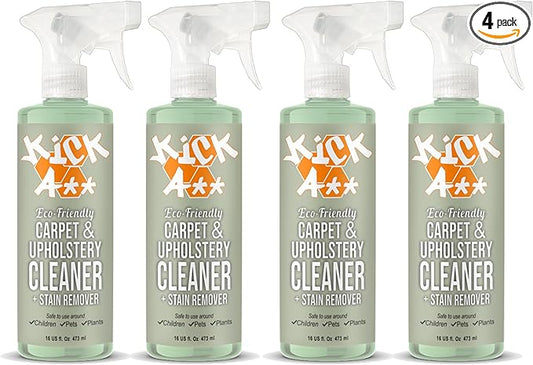 KICK A** Concentrated All-Purpose Cleaner & Degreaser - Superior Carpet Cleaning Machine Detergent; Powerful Stain Remover (4-Pack, 64oz Concentrate) - Contains 0% Bleach - All Surface Safe |