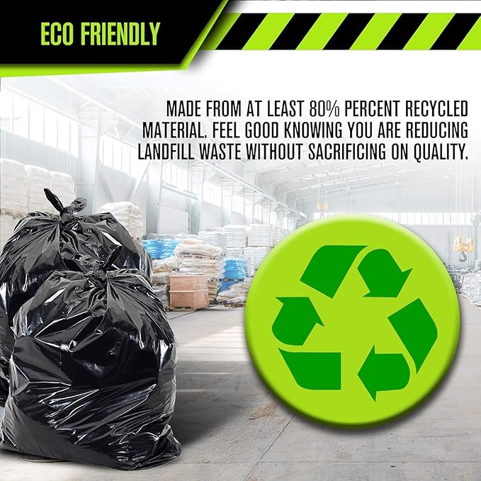 Heavy Duty 45 Gallon Trash Bags - (Huge 400 Pack/w Flap Ties) - 2.0 MIL (Equivalent) 40" x 46" Star Seal Bottom Thick Garbage Bags for Contractors, Lawn, Leaf, Yard Waste Commercial Kitchen