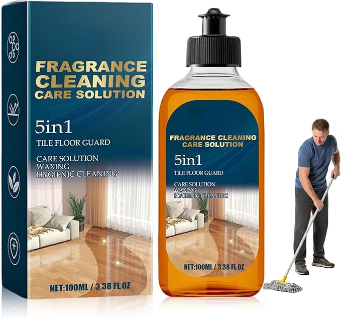 5 in 1 Floor Cleaner, 2026 New Fast-Drying Fragrance Cleaning Care Solution 5 In 1, Multi-Surface Floor Cleaner, Dual-Action Stain and Odor Remover, Restore Hardwood FloorShine (1PCS)
