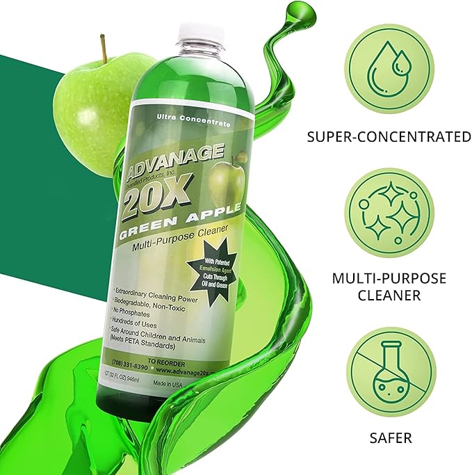 ADVANAGE 20X Multi-Purpose Cleaner Green Apple 2 Pack - Manufacturer Direct - 20X is Our Newest Formula!