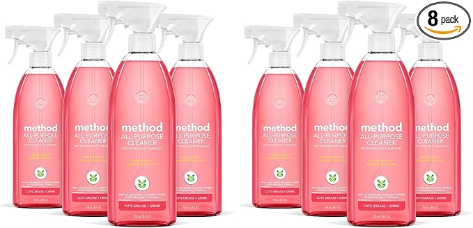 Method All-Purpose Cleaner Spray,Pink Grapefruit,Perfect for Most Counters,Tiles and More,28 Fl Oz,(Pack of 8)
