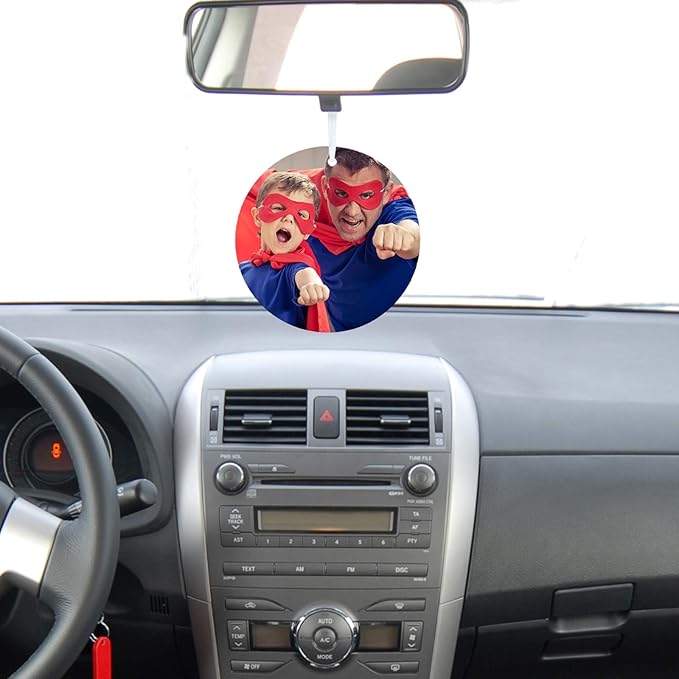 Maitys 50 Pieces Sublimation Air Freshener Blanks Car Scented Hanging Round Felt Air Freshener White Fragrant Sheets with 100 Pieces Bags and Elastic Rope for Car Interior Use and Decor