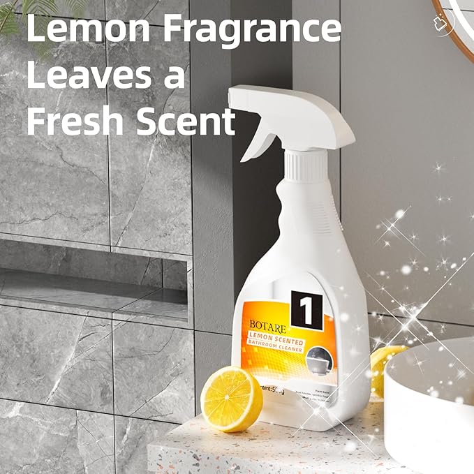 Bathroom Cleaner Spray - Removes Soap Scum, Hard Water Stains - All-Purpose Shower, Tub, Toilet, Tile, Sink and Fixtures Alternative with - Fresh Scent, 17.9 oz (3-Bottle Pack)