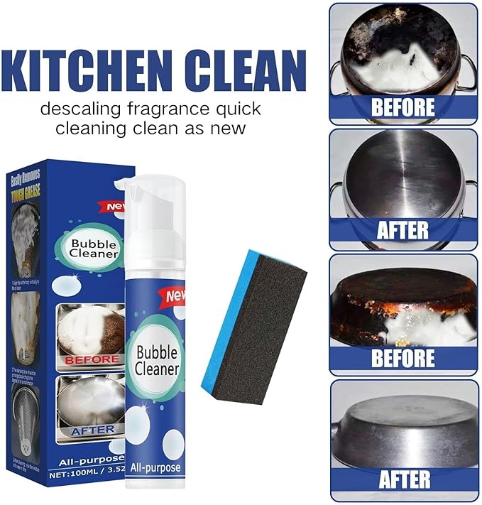 CROOT Bubble Cleaner Foam, Kitchen Foaming Heavy Oil Stain Cleaner, Powerful Stain,Stubborn Grease & Grime Remover Bubble Spray