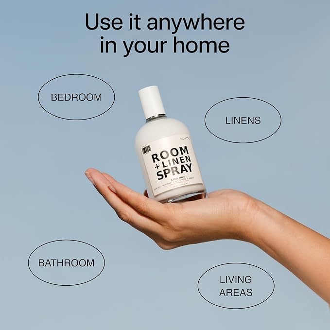 DedCool Room + Linen Spray | Mochi Milk | Natural Fabric & Linen Spray | Non-Toxic, Essential Oil Infused | Freshens Home, Bedding, Couch, Closet & Bathroom | 3.5 fl oz