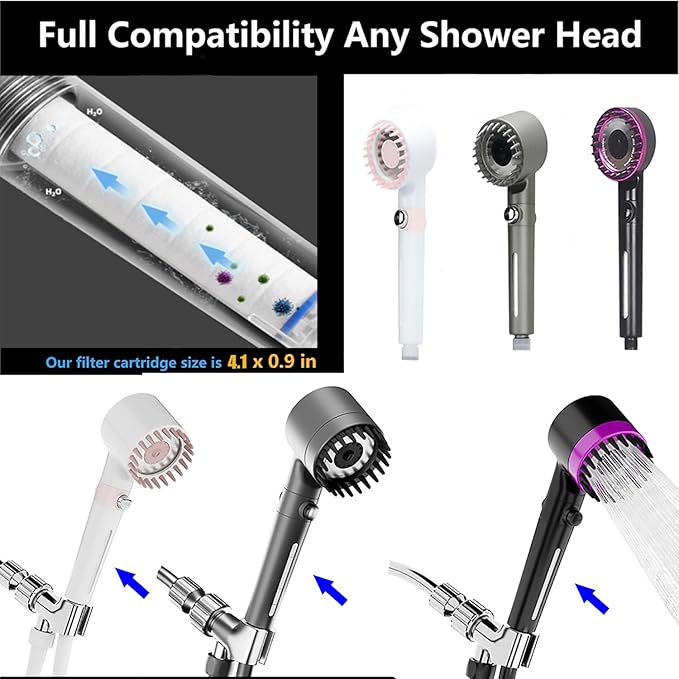 Shower Filter for Handheld Shower Head Shower Filter Replacement High Pressure Handheld Shower Heads Filter Set of 8 Replacement Filters for Hard Water Remove Chlorine and Harmful Substances