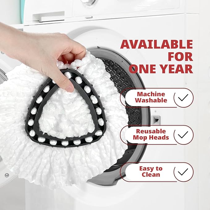 3 Pack Spin Mop Replacement Head + 3 Pack 40% More Cleaning Power Mop Replace Head for Ocedar Easy Wring 1-Tank System