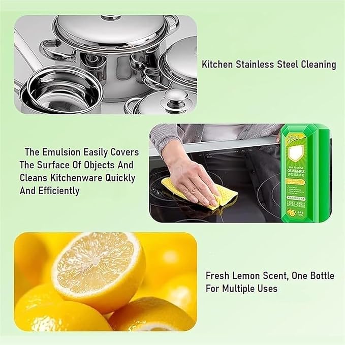 Cleaning Milk House Cleaner, Powerful Multifunctional Concentrated Cleansing Lotion, Multi Scene Cleansing Milk, Multifunctional Oil Cleaning Agent, For Household Kitchen to Heavy Oil Stains (1)