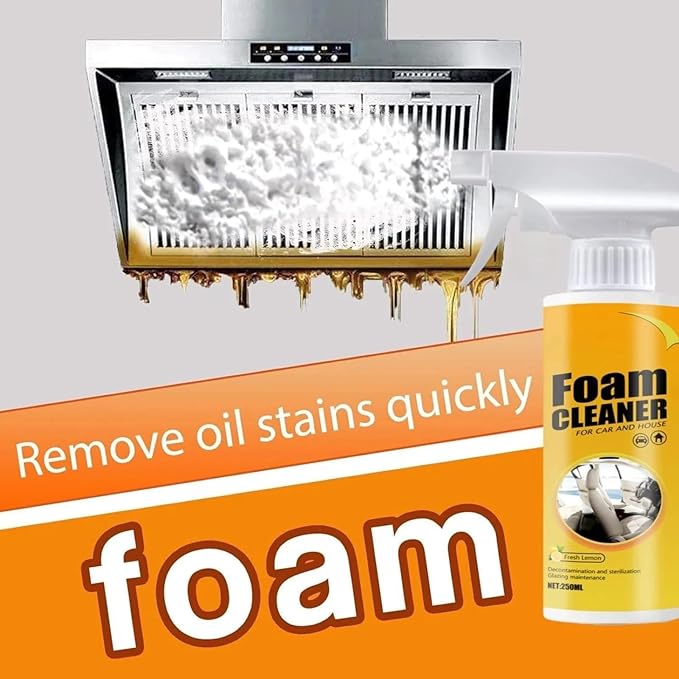 Easily Glow Foam Cleaner for Kitchen, All-Purpose Rinse-Free Cleaning Spray Large-Capacity 250ml