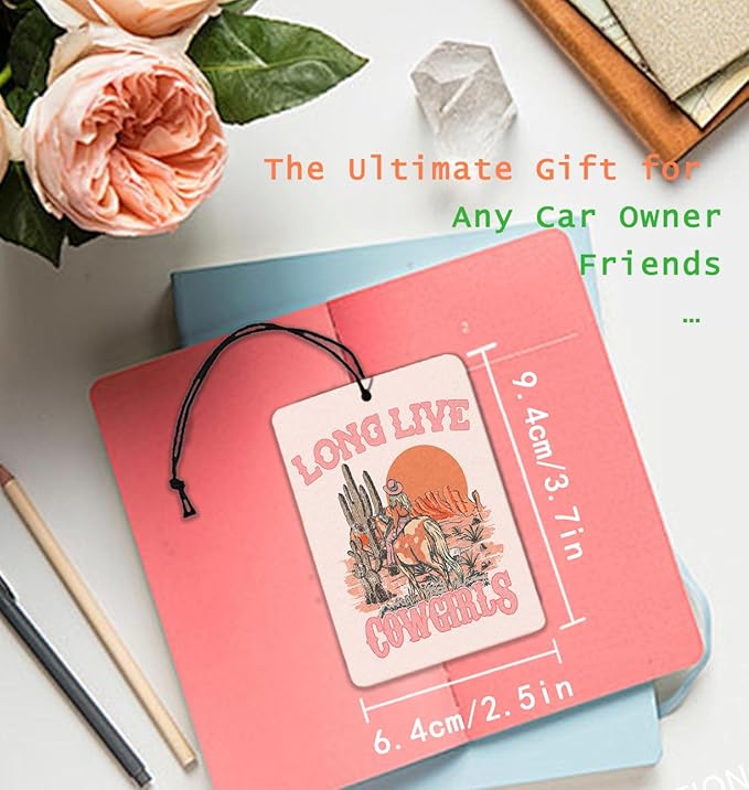 Western Car Accessories for Women Interior Western Cowgirls Cute Car Air Freshener Hanging 3Pcs, Long Live Cowgirl Boots Decorations Orange Pink Air Freshies Western Gifts for Women (Lavender)
