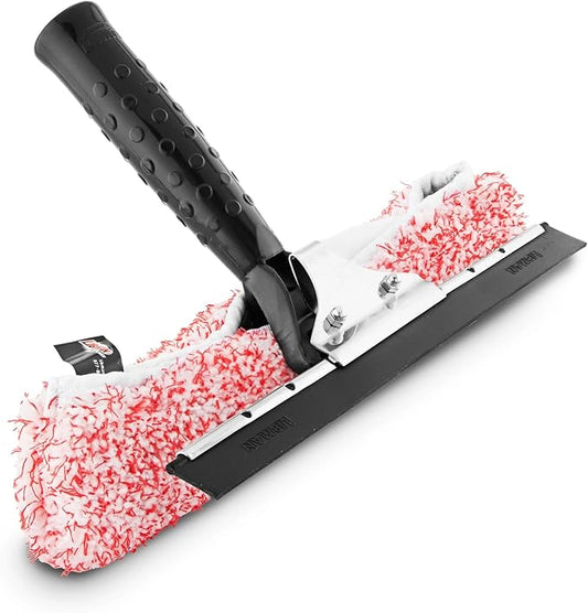 Libman 2-in-1 Window Washer & Squeegee – Premium Microfiber Glass Cleaner, Streak-Free Window Cleaning Tool, Fits Telescopic Poles – 11.25" Wide Head for Windows, Mirrors, Shower Doors, and Cars