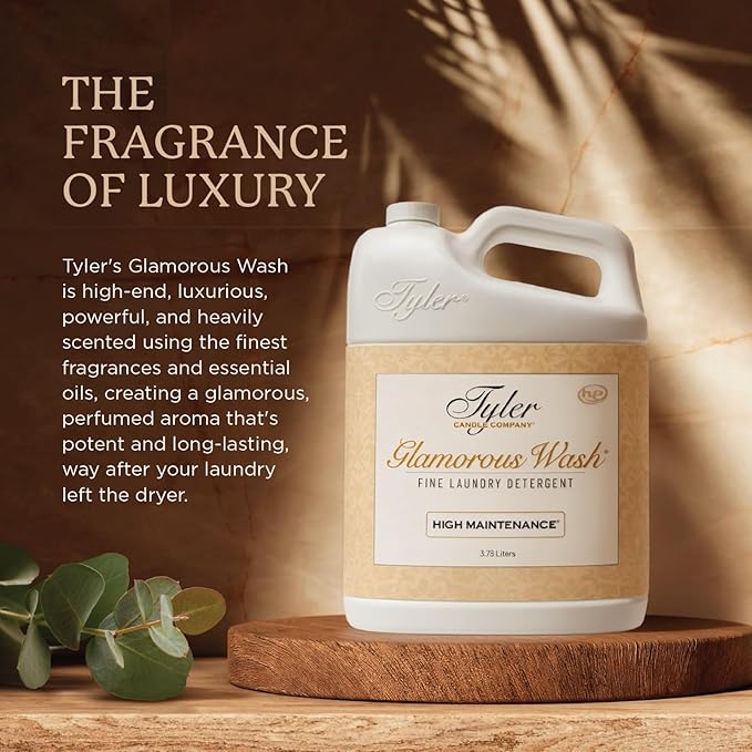 KINARA Tyler High Maintenence Glamorous Wash Liquid Laundry Detergent, Bundle with Stain Remover Pen, Fresh Scented Sachet - Gentle Washing Detergent, Laundry Supplies - 1 Gallon