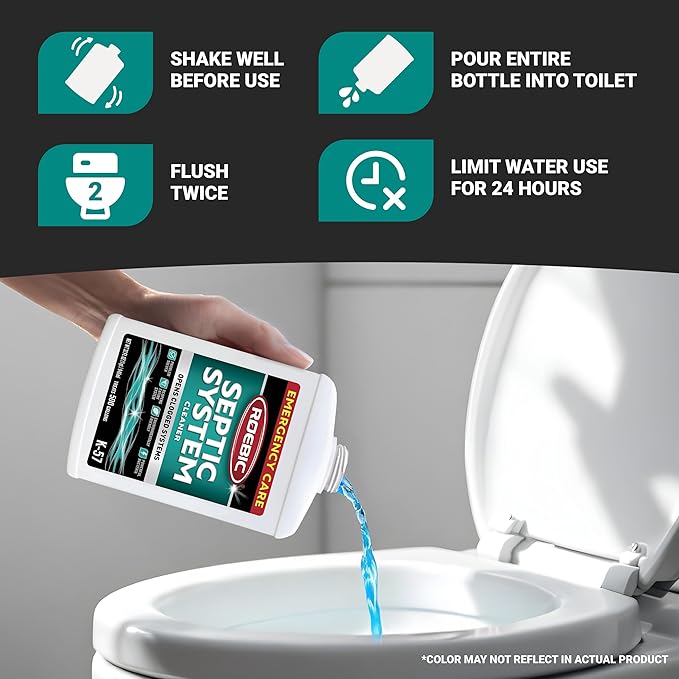 Roebic K-57-Q Septic System Cleaner: 32 Ounces, Cleans and Maintains Septic Systems for Optimal Performance
