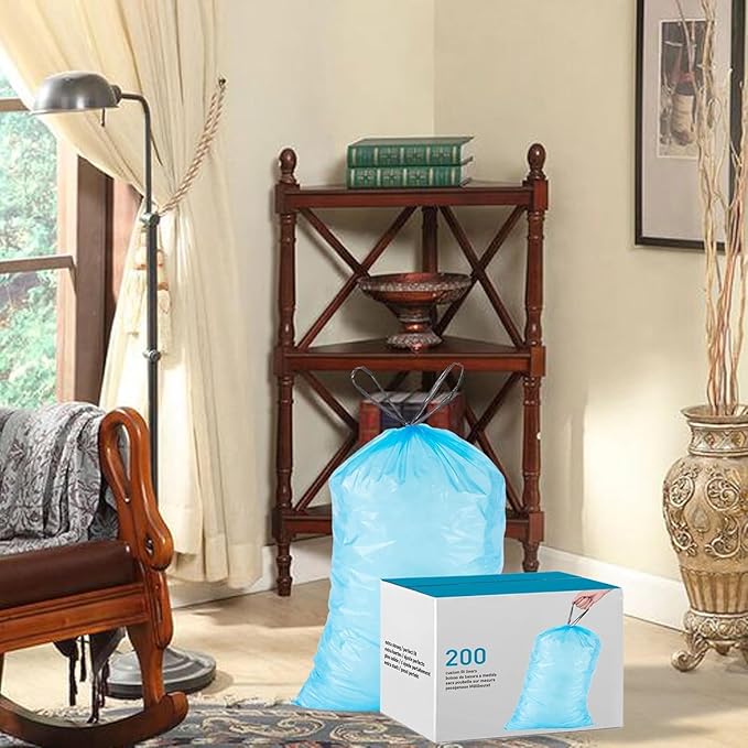 200 Count Blue & White Compatible with simpIehuman Code V Heavy Duty Trash Bags THICK Garbage Can Liners Reinforced Drawstring Trash Bags Blue 100 & White 100 TOTAL 200 Count GRAND SAVE!