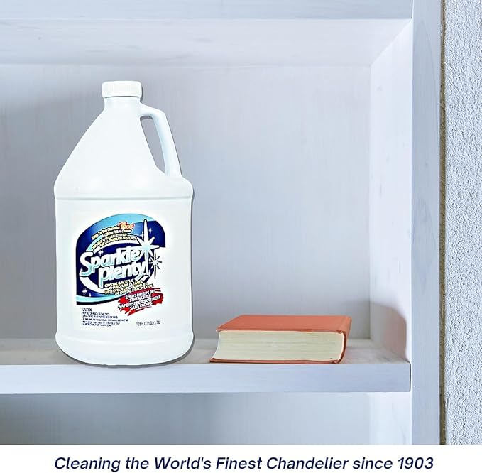 Sparkle Plenty Chandelier Cleaner Drip Dry Spray No Wipe -Dust Remover & Streak Free Glass Cleaner Spray for Crystal Chandelier & Window Screen -Versatile Household Cleaning Supplies (32 oz, 1 Gallon)