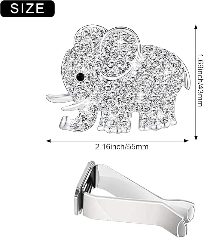 4Pcs Bling Elephant Air Vent Clips,Crystal Car Air Fresheners Vent Clip Cars Diffuser Vent Clip Rhinestone Diamond Elephant Cars Decoration Interior Decor Bling Car Accessories