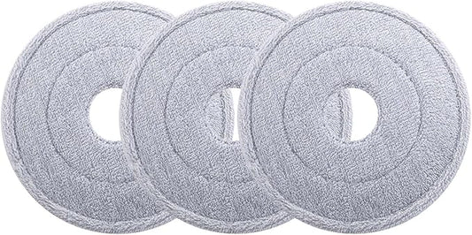 Microfiber Cotton Mop No Need to Wash by Hand Replacement Round Flat Mop Head Replacement Microfiber Cleaning Spray (Silver, One Size)