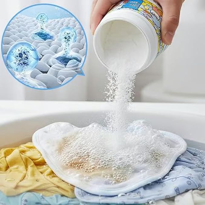 powder, Oxy Cleaner Powder, Stain Remover, 500g, Laundry Cleaning Pow-der, Fabric Whitener, Hyper-Concentrated Formula, For Home Shirt Bathroom Household Daily Nursery