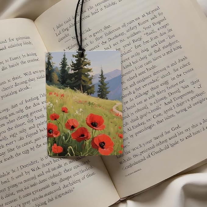 Landscape - Themed Car Air Freshener 4 Pcs, Oil Painting - Style Scenery Hanging Air Freshener for Cars Closet Drawer Books, Car Accessories Mirror Decor for Nature Lovers.