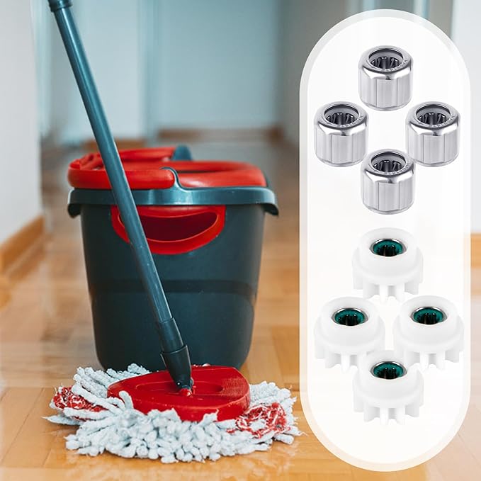 8pcs Spin Bucket Mop Replacement, Spin Mop Replacement Parts Mop Pedal Broom Spin Replacement for O-Cedar, Vileda and More Rotation Mop