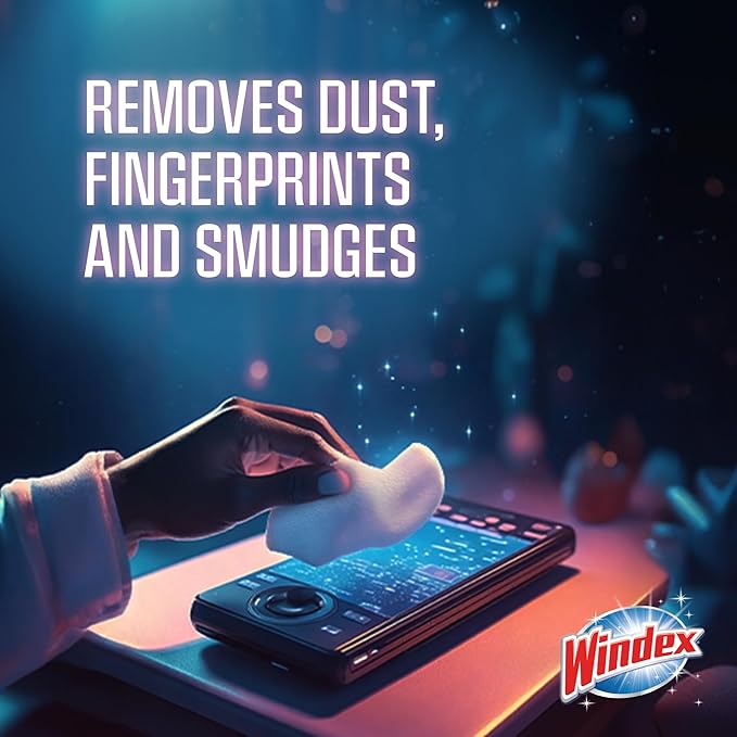 Windex Gaming Cleaning Wipes, Ammonia-Free Anti-Static Electronics Cleaner for Consoles, Controllers, Screen, TV, Computer Monitor & Keyboard, Streak-Free Pre-Moistened, 25 Count (Pack of 12)