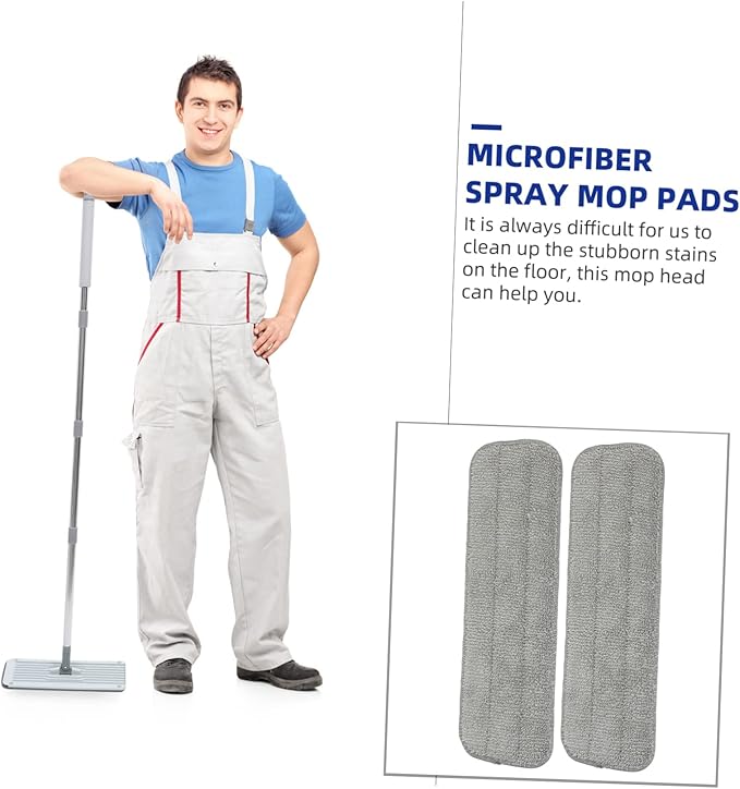 5pcs Flat Mop Cleaning Mops Mop Cloth Replacement Mop Replacement Steammop Pad Steam Mops Flat Floor Mop Steam Floor Mop Cleaning Accessories Wet and Dry Fiber Replacement Head, 36x11cm, Grey