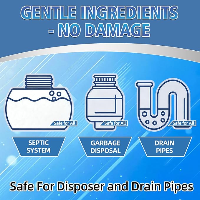 Garbage Disposal Cleaner and Deodorizer 50 Packs, Powerful Garbage Disposal Cleaner Tablets, 1 Year Supply For Kitchen Sink&Drain Clean, Home Cleaning Essentials