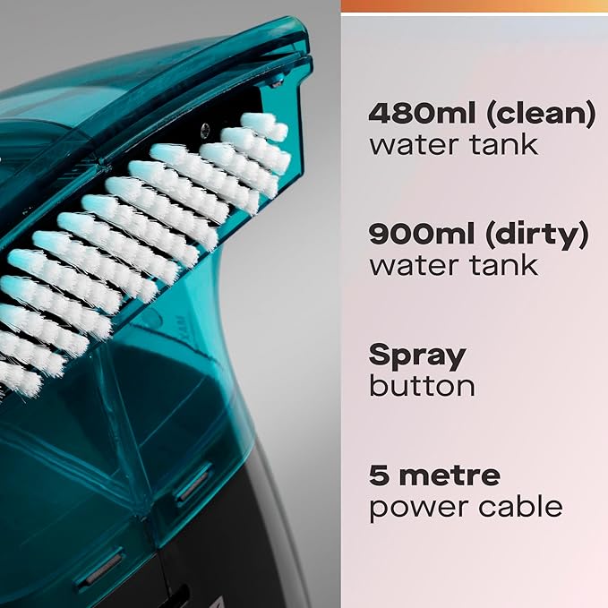 Hausmeister Hydroflex Portable Carpet Cleaner Machine, Upholstery Cleaner Machine for Couch, Car Seats & Pet Stains, 500W Powerful Handheld Deep Cleaner with 3 Brush Heads