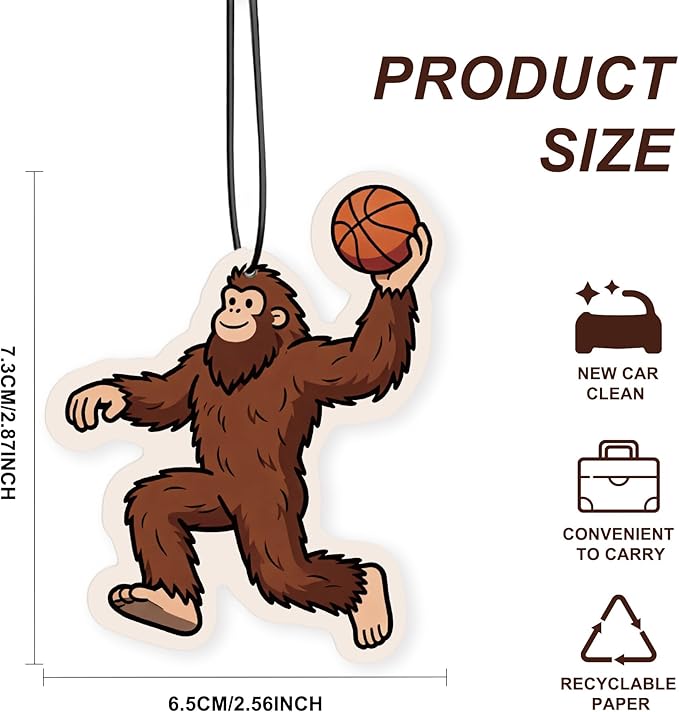 Big Foot Car Air Freshener 10-Pack for Men – Funny Sasquatch Car Air Freshener Hanging, New Car Scent, Humorous Gifts for Boyfriend, Husband, Dad, Truck Drivers